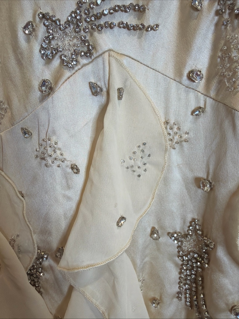 For Love & Lemons Elea Beaded Shooting Stars Ruffles Dreamy Maxi Dress XXS - Picture 7 of 11